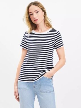 New Loft Striped Everyday Crew Tee, size XL